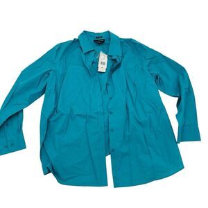 Jones New York Teal Button Down Shirt